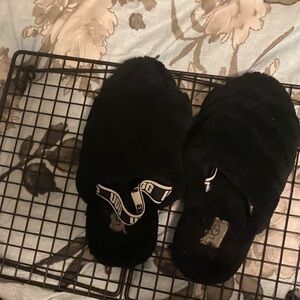 UGG Black Plush Slide Slippers